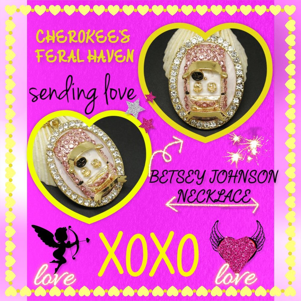 Betsey Johnson Pink Car BLING Necklace